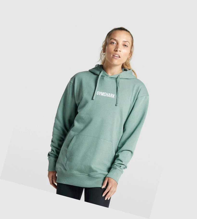 Sudadera Con Capucha Gymshark Apollo Estampados Oversized Mujer Verdes Claro | YPZBCKU-04