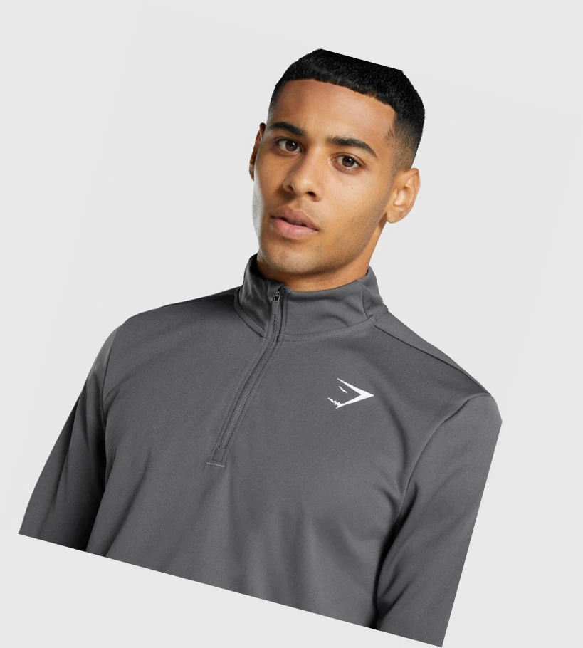 Sudadera Con Capucha Gymshark Arrival 1/4 Zip Hombre Grises | ALSYOQH-92