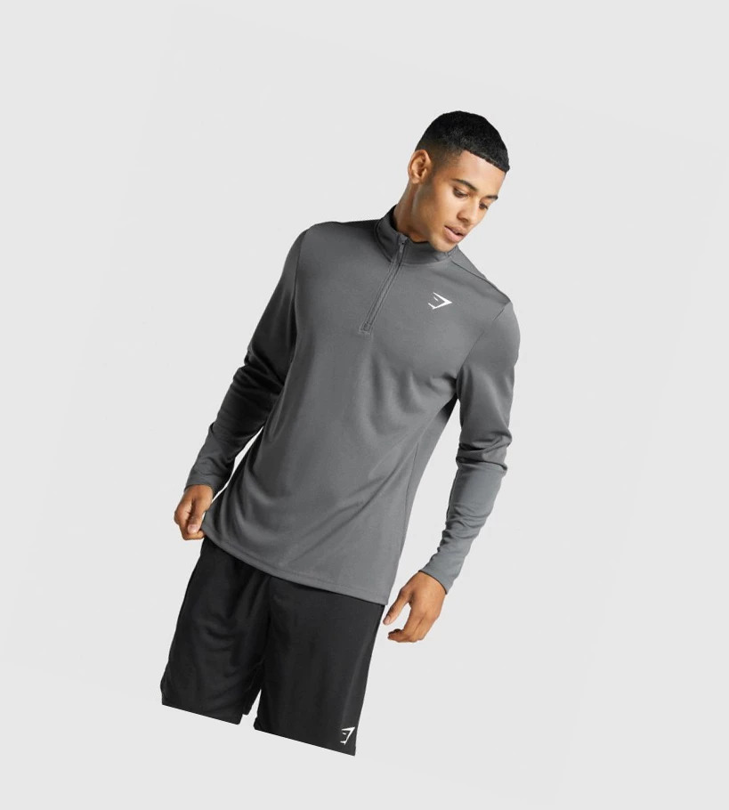 Sudadera Con Capucha Gymshark Arrival 1/4 Zip Hombre Grises | ALSYOQH-92