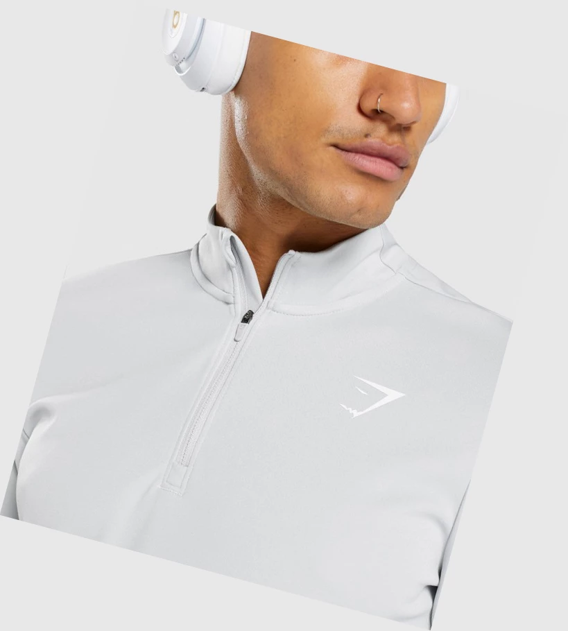 Sudadera Con Capucha Gymshark Arrival 1/4 Zip Hombre Grises Claro | IQMAWJP-07