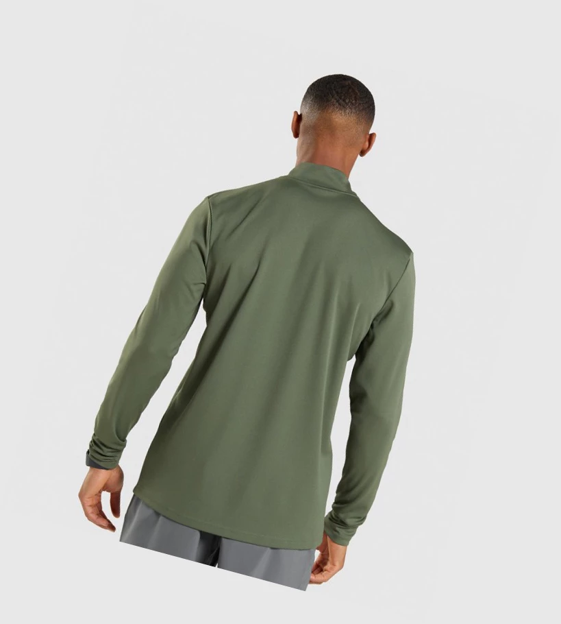 Sudadera Con Capucha Gymshark Arrival 1/4 Zip Hombre Verde Oliva | XTDNEYI-45