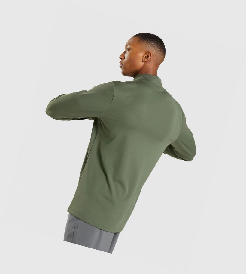 Sudadera Con Capucha Gymshark Arrival 1/4 Zip Hombre Verde Oliva | XTDNEYI-45