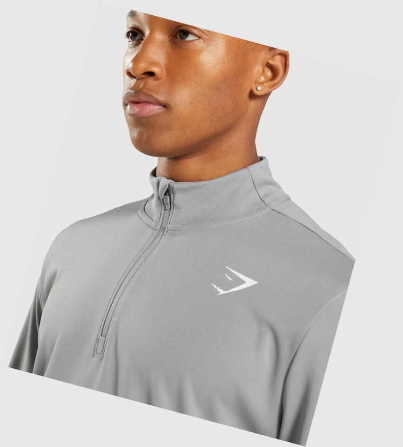 Sudadera Con Capucha Gymshark Arrival 1/4 Zip Hombre Grises | XVATCBM-56