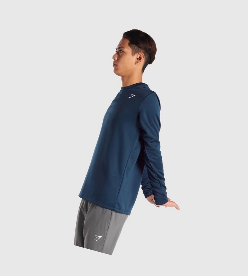 Sudadera Con Capucha Gymshark Arrival Crew Sweatshirt Hombre Azul Marino | ARLDVTN-36