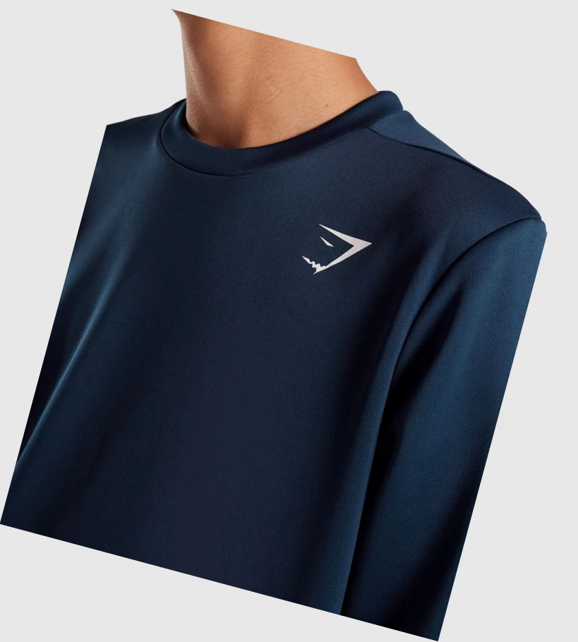 Sudadera Con Capucha Gymshark Arrival Crew Sweatshirt Hombre Azul Marino | ARLDVTN-36