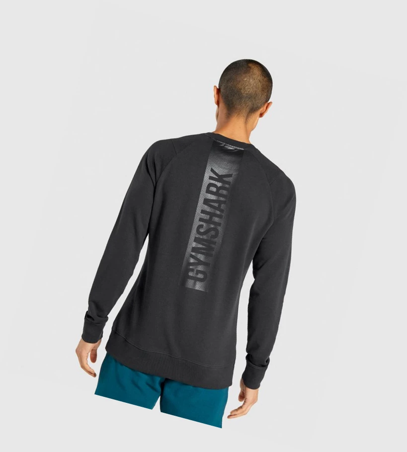 Sudadera Con Capucha Gymshark Bold Crew Hombre Negros | YKVJTLM-72