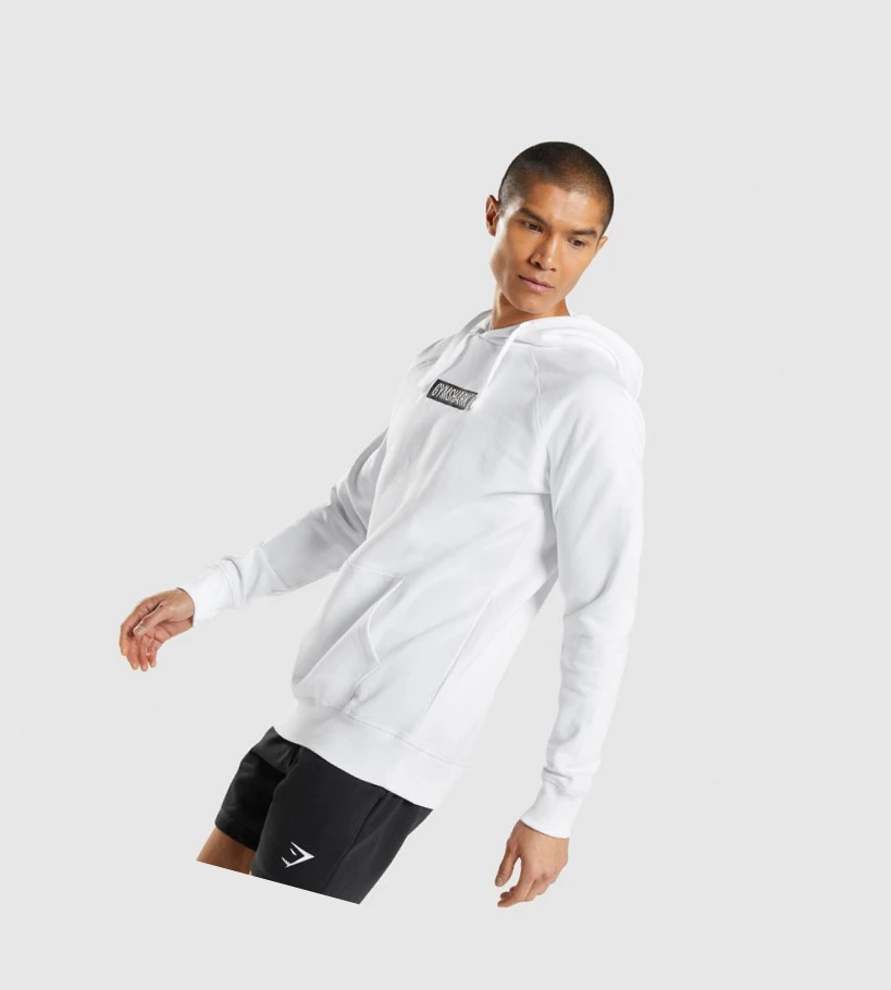 Sudadera Con Capucha Gymshark Central Hombre Blancos | BMOKSHE-34