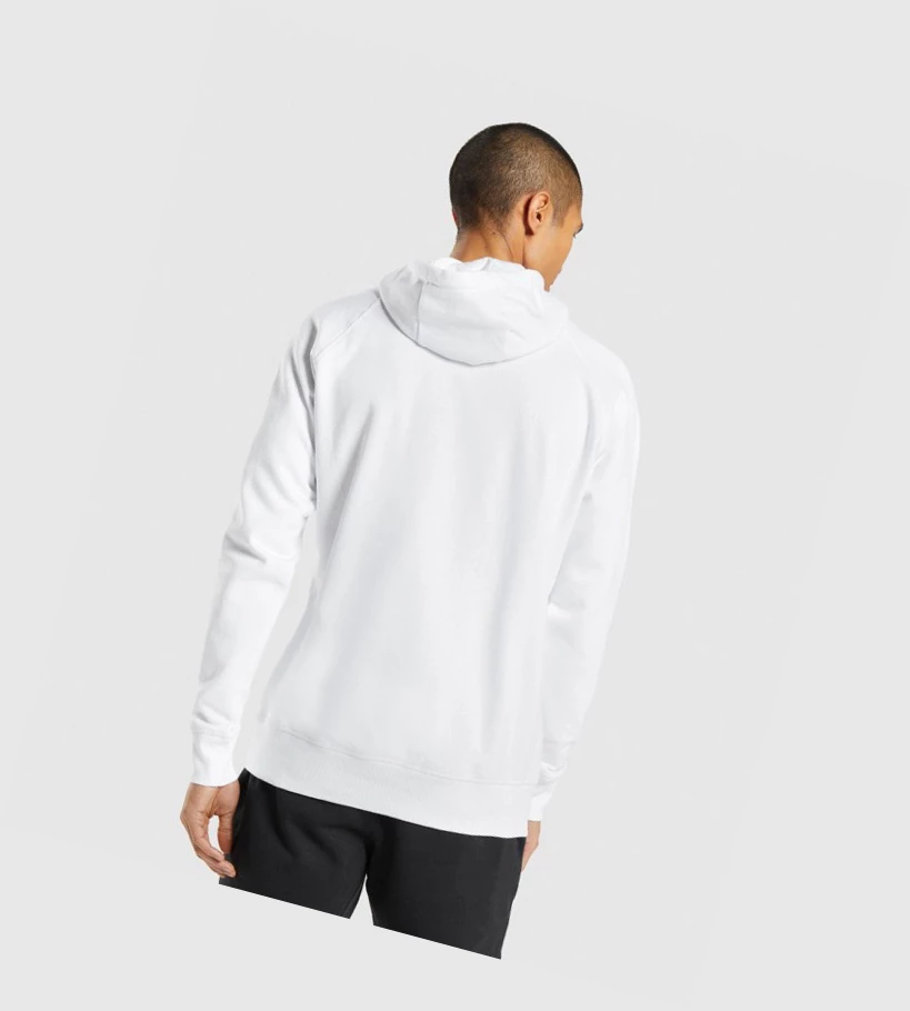 Sudadera Con Capucha Gymshark Central Hombre Blancos | LAJHZDB-01