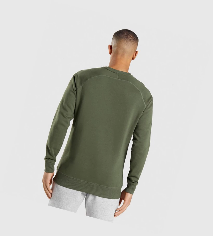 Sudadera Con Capucha Gymshark Crest Sweatshirt Hombre Verde Oliva | GFDMKTJ-14