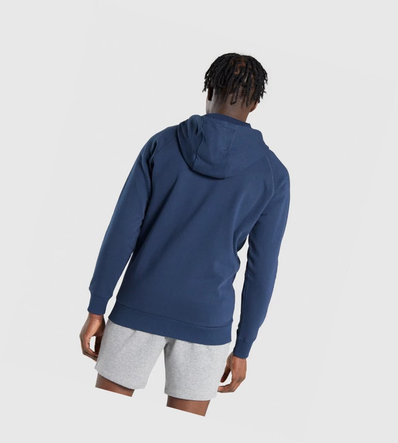 Sudadera Con Capucha Gymshark Crest Zip Up Hombre Azul Marino | MKUBTJX-35