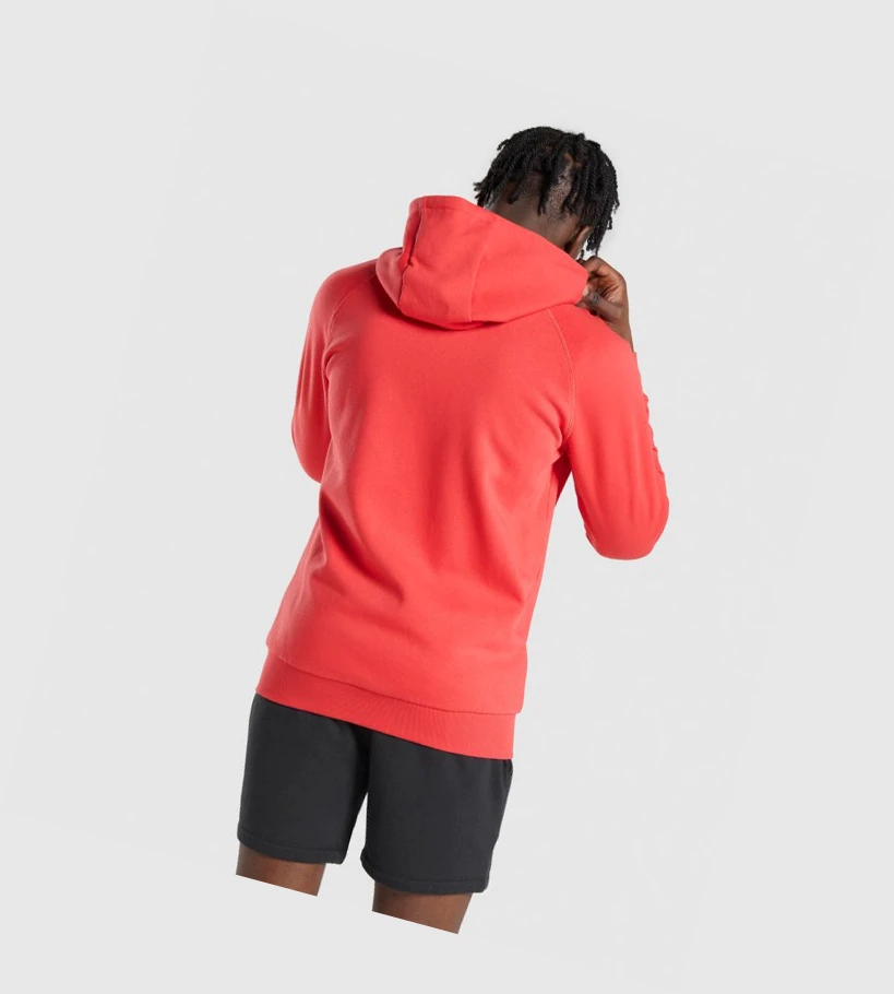 Sudadera Con Capucha Gymshark Crest Zip Up Hombre Rojos | MSJNXGH-03