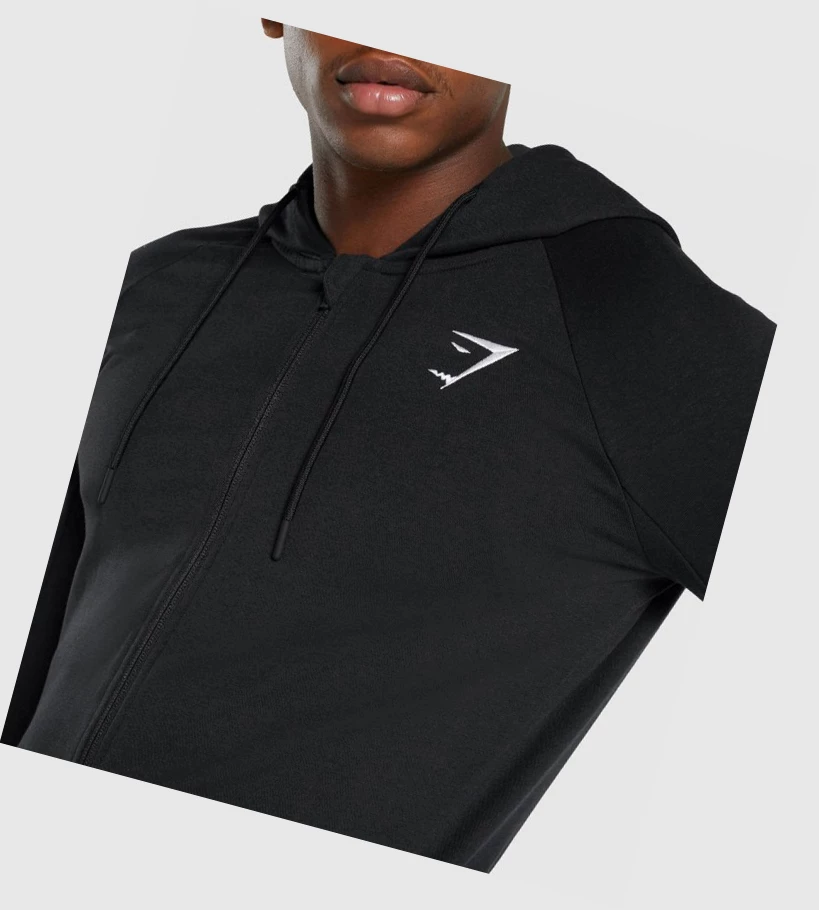 Sudadera Con Capucha Gymshark Critical 2.0 Zip Up Hombre Negros | PUANXJZ-06