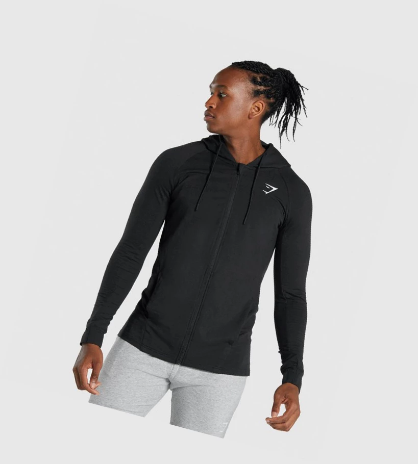 Sudadera Con Capucha Gymshark Critical 2.0 Zip Up Hombre Negros | PUANXJZ-06