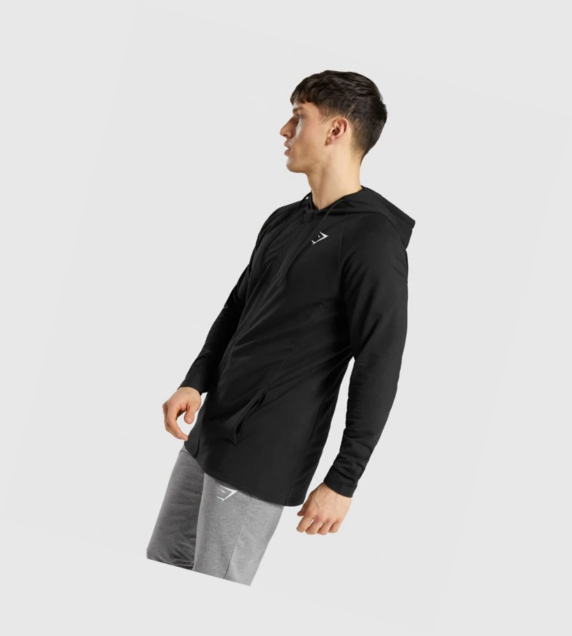 Sudadera Con Capucha Gymshark Critical Zip Hombre Negros | YQUPLJD-95