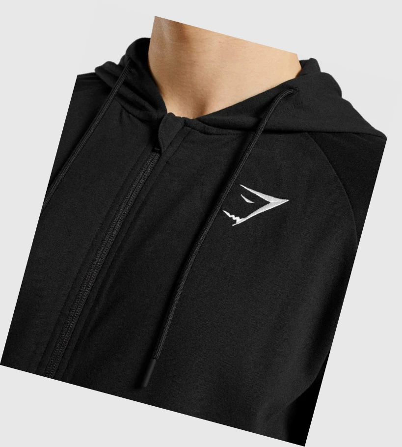 Sudadera Con Capucha Gymshark Critical Zip Hombre Negros | YQUPLJD-95