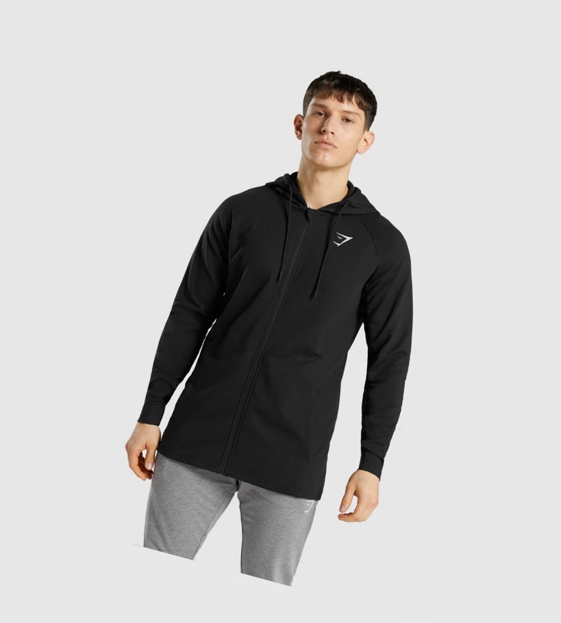 Sudadera Con Capucha Gymshark Critical Zip Hombre Negros | YQUPLJD-95