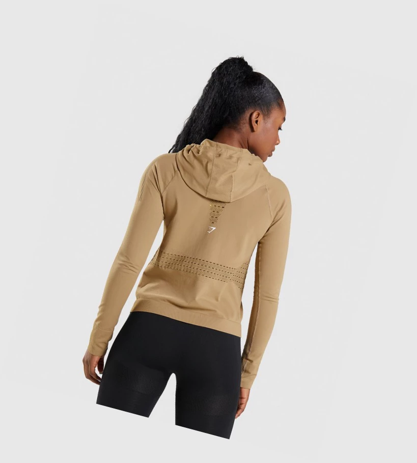 Sudadera Con Capucha Gymshark Energy Seamless Mujer Marrom | CFWLAYD-38