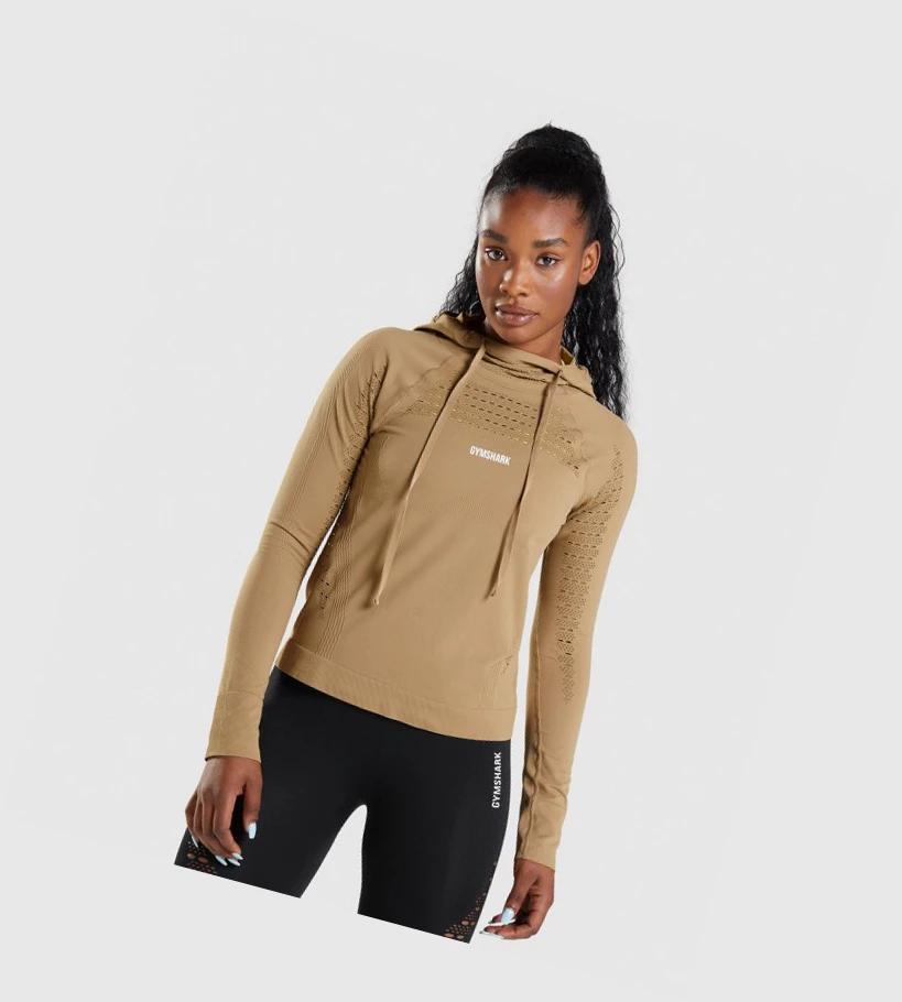 Sudadera Con Capucha Gymshark Energy Seamless Mujer Marrom | CFWLAYD-38