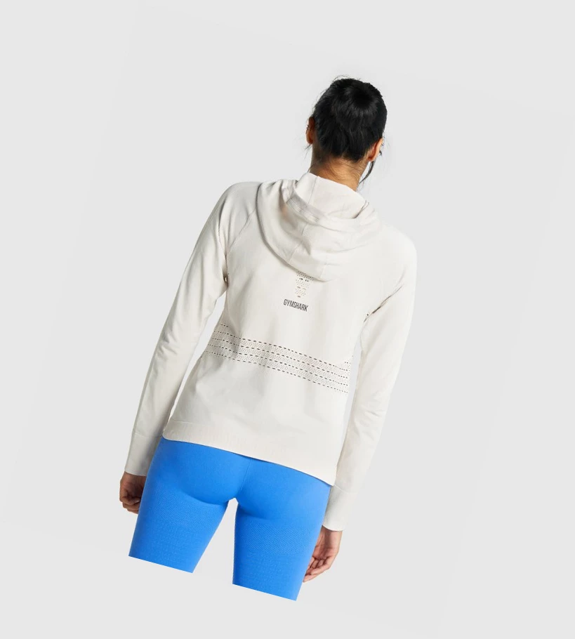 Sudadera Con Capucha Gymshark Energy Seamless Mujer Creme | XESGUFB-60