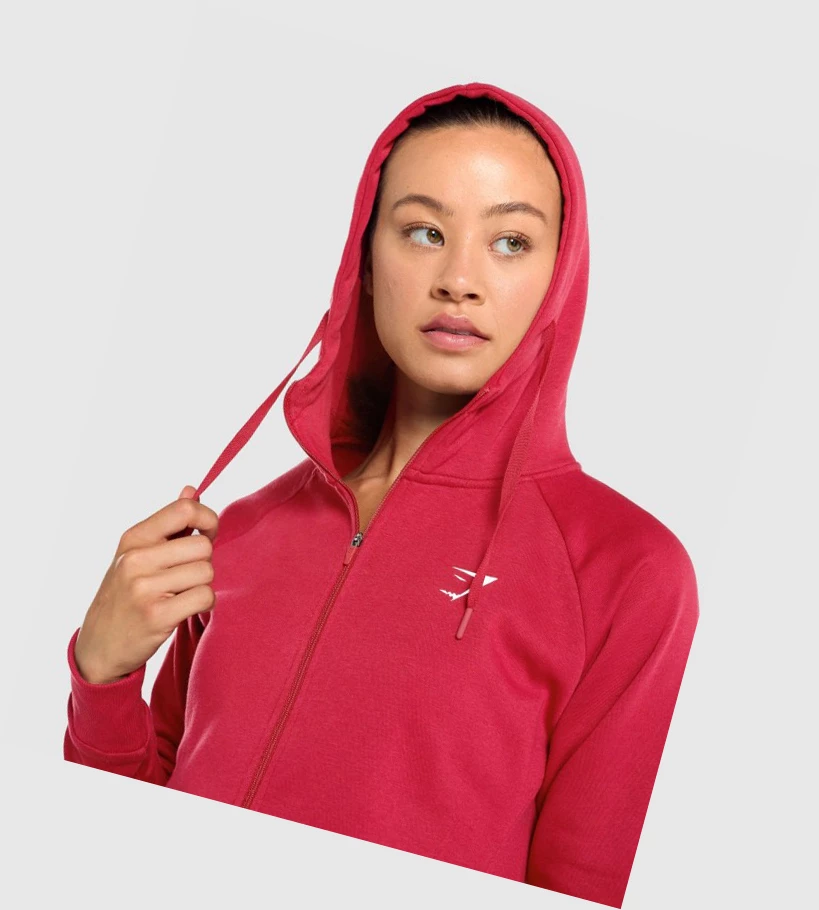 Sudadera Con Capucha Gymshark Entrenamiento Zip Up Mujer Vino | NRVEMGW-64