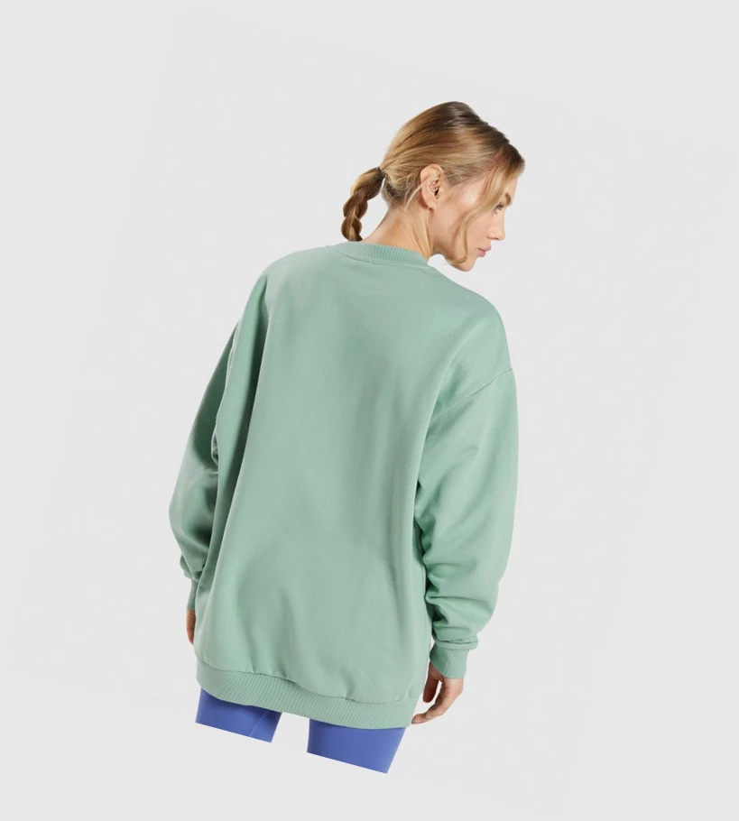 Sudadera Con Capucha Gymshark Entrenamiento Oversized Sweatshirt Mujer Azules | TXASFBG-58