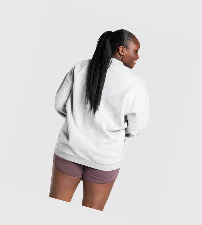 Sudadera Con Capucha Gymshark Entrenamiento Oversized Sweatshirt Mujer Grises Claro | WMCXUFP-70