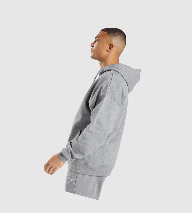 Sudadera Con Capucha Gymshark Essential Oversized Zip Up Hombre Grises | DZOIRSP-42