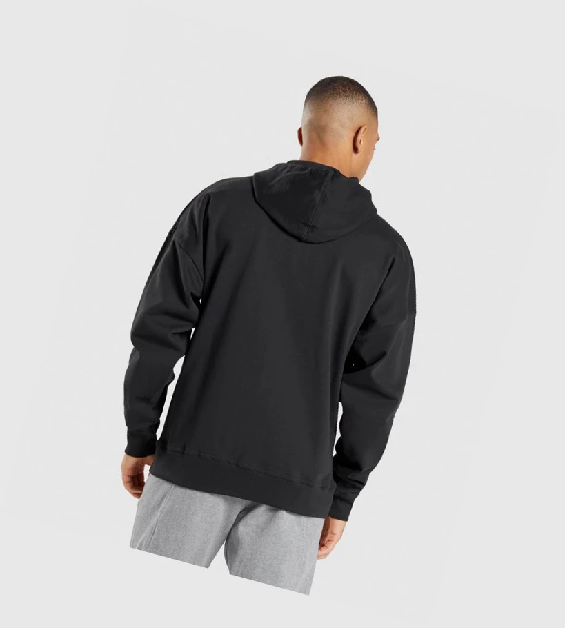 Sudadera Con Capucha Gymshark Essential Oversized Zip Up Hombre Negros | QMBGSEH-26