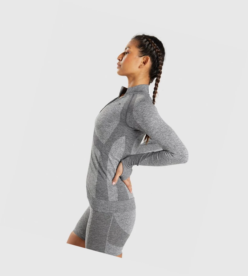 Sudadera Con Capucha Gymshark Flex Zip Through Jacket Mujer Grises | HOAEWXR-69