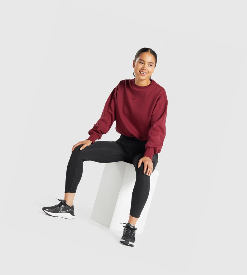 Sudadera Con Capucha Gymshark Pulse Mujer Vino | OFGQEJD-75