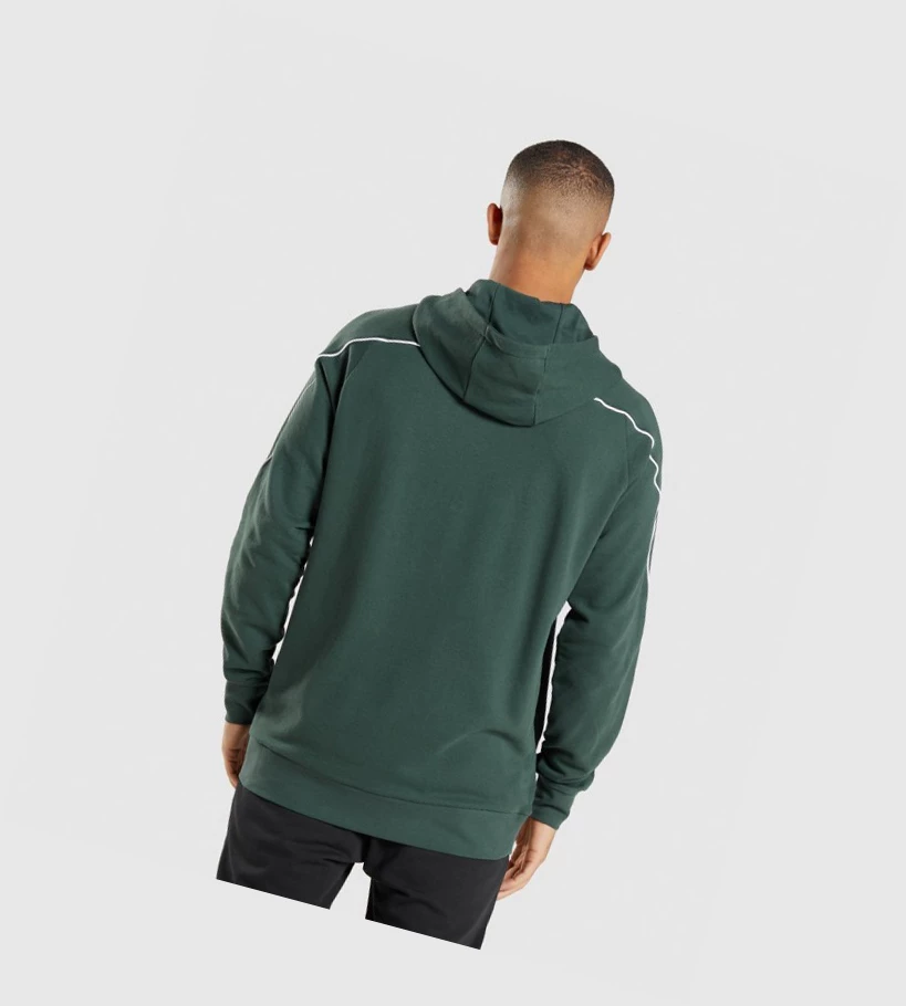 Sudadera Con Capucha Gymshark Recess Hombre Obsidian Verdes Blancos | AVGXCIH-48