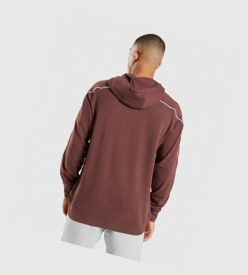 Sudadera Con Capucha Gymshark Recess Hombre Rosas Marrom Blancos | YRFNLUH-87