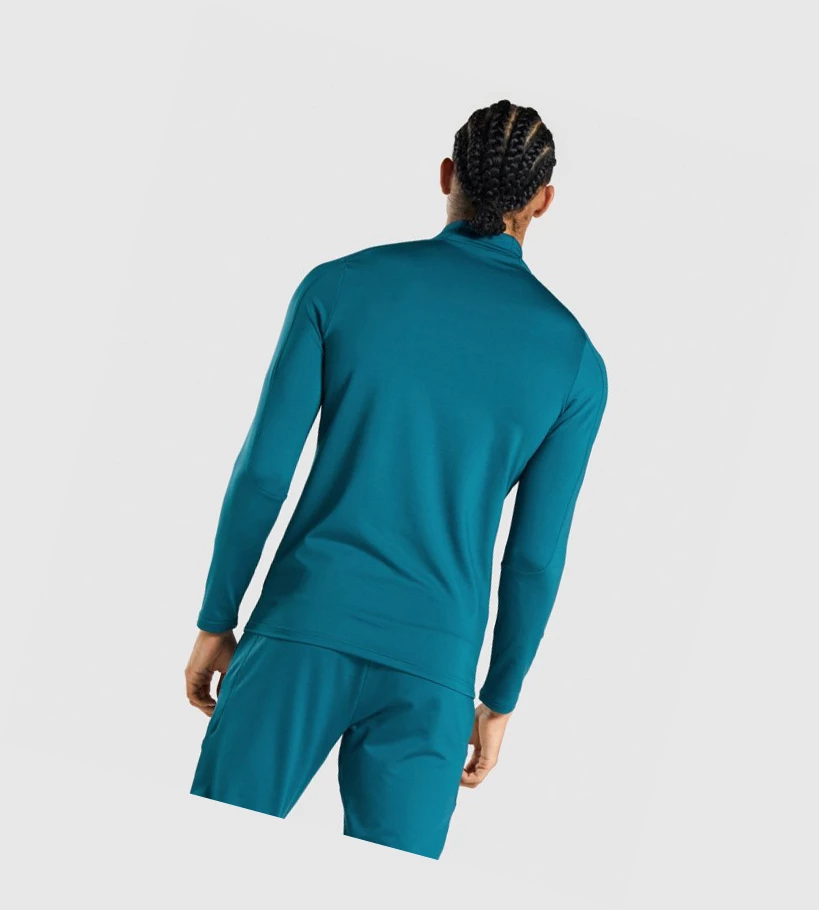 Sudadera Con Capucha Gymshark Regulate 1/4 Zip Hombre Turquesa | BWVJFHD-96