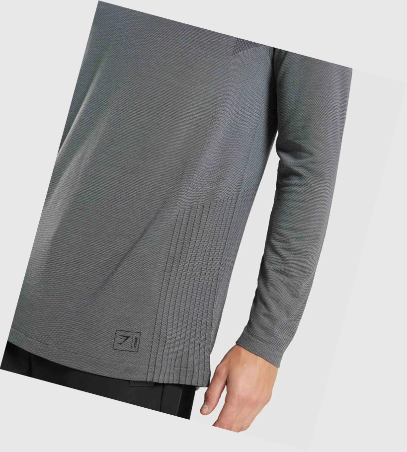 Sudadera Con Capucha Gymshark Retake Seamless 1/4 Zip Hombre Negros Grises | HRPEODS-63