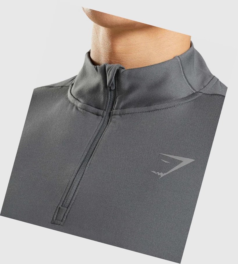 Sudadera Con Capucha Gymshark Speed 1/4 Zip Hombre Grises | RLNFWBD-17