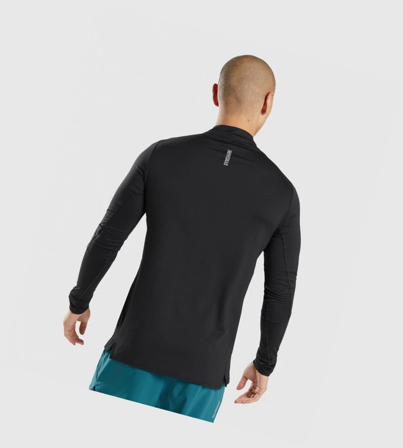 Sudadera Con Capucha Gymshark Speed 1/4 Zip Hombre Negros | VHCBIAO-64