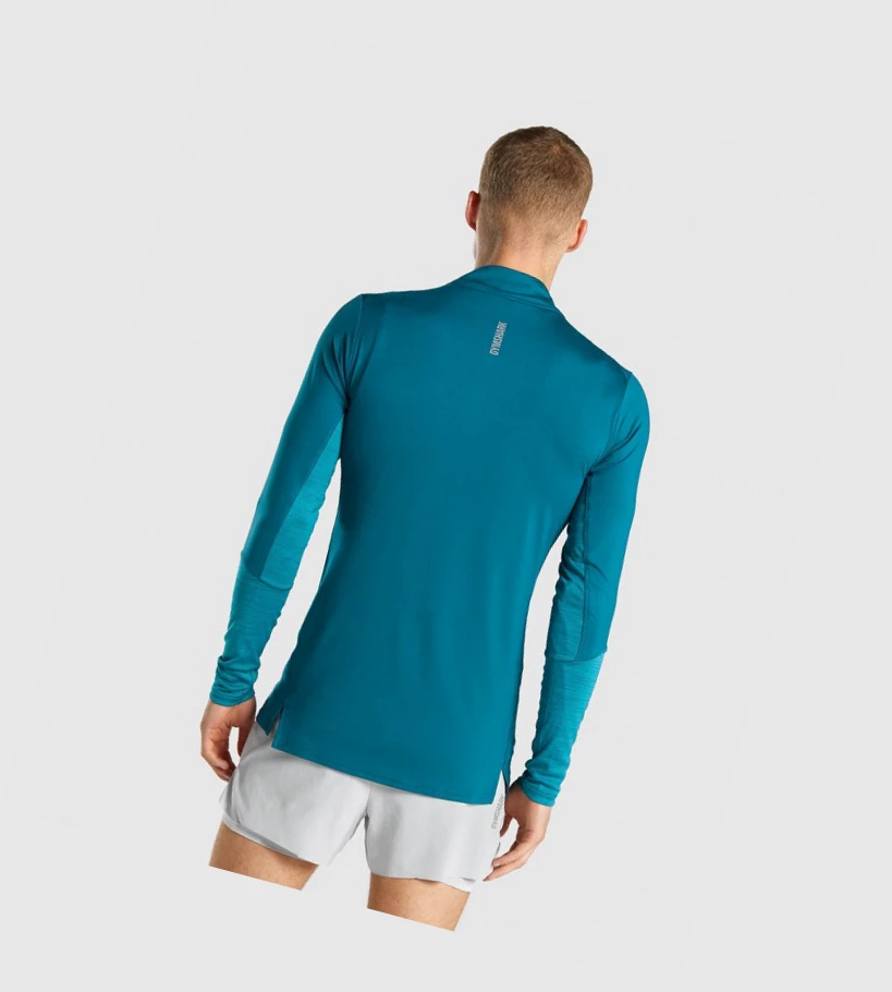 Sudadera Con Capucha Gymshark Speed 1/4 Zip Hombre Turquesa | ZCQKSPU-95