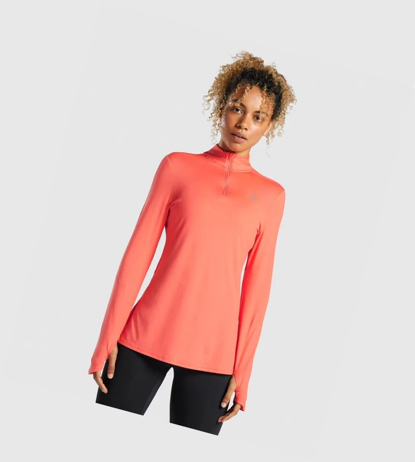 Sudadera Con Capucha Gymshark Speed Zip-Up Mujer Naranjas | NLQYGTC-27