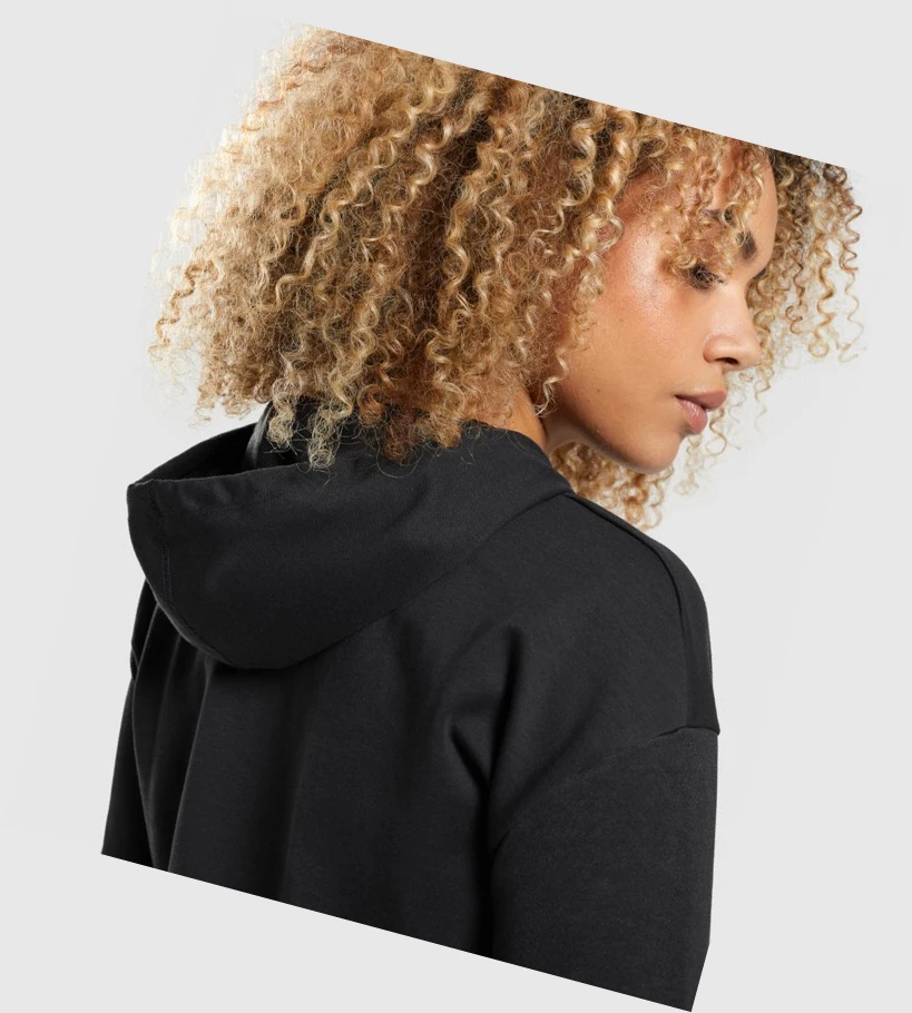 Sudadera Con Capucha Gymshark Studio Warm-Up Mujer Negros | CSNWITD-86