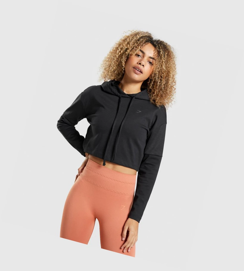 Sudadera Con Capucha Gymshark Studio Warm-Up Mujer Negros | CSNWITD-86