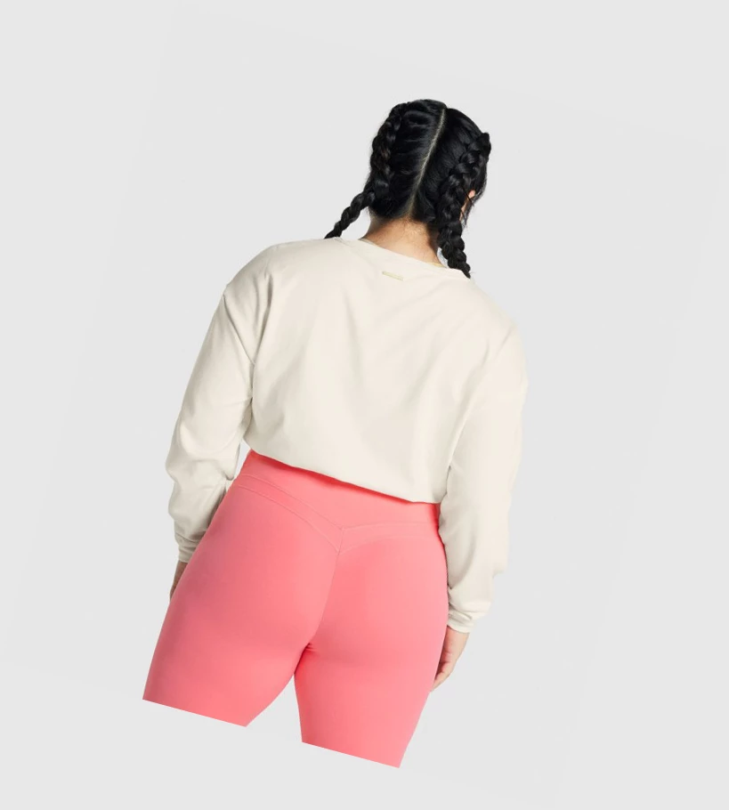 Sudadera Con Capucha Gymshark Whitney Cropped Mujer Blancos | FDPHAIU-07