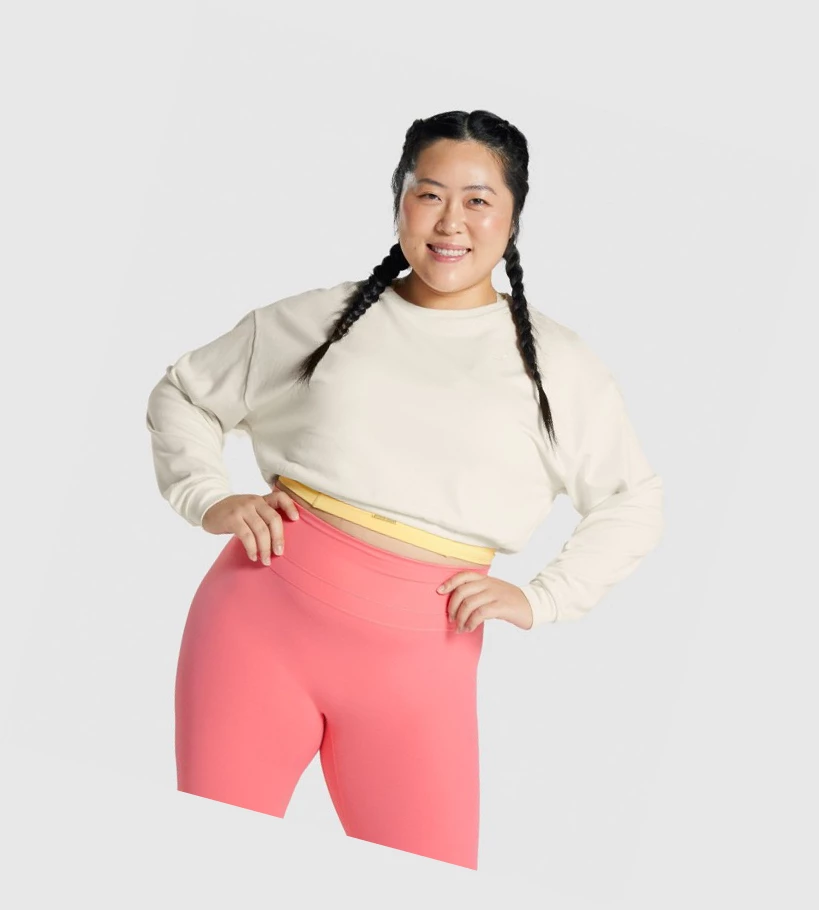 Sudadera Con Capucha Gymshark Whitney Cropped Mujer Blancos | FDPHAIU-07