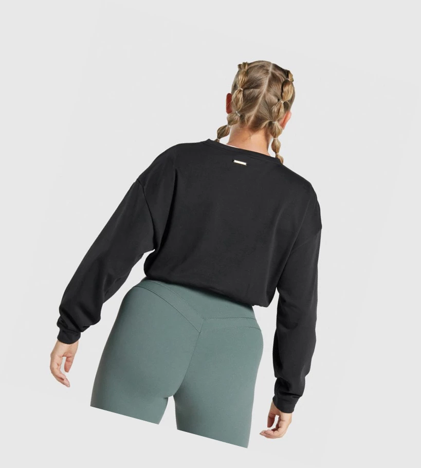 Sudadera Con Capucha Gymshark Whitney Cropped Mujer Negros | UNYOCQZ-89