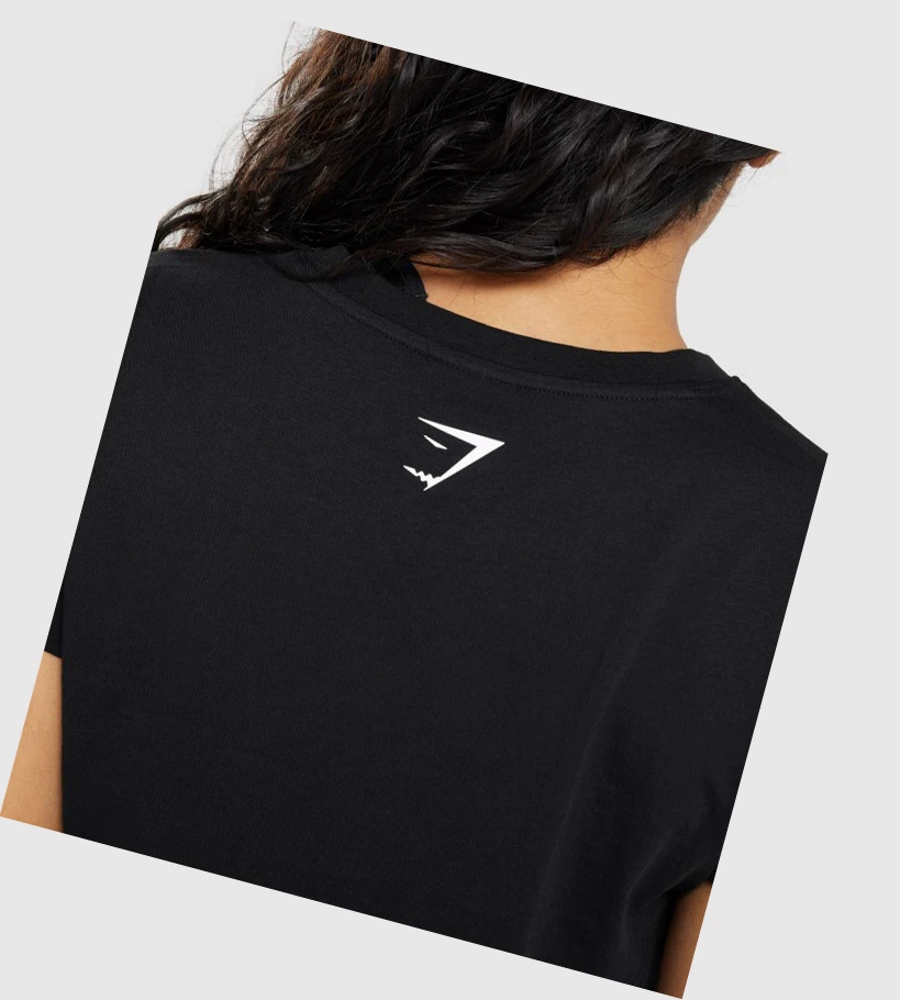 Sudaderas Gymshark Fraction Crop Top Mujer Negros | GMTCEYR-35