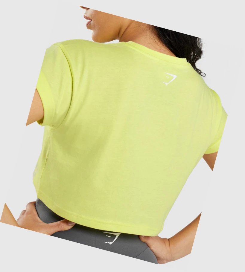 Sudaderas Gymshark Fraction Crop Top Mujer Verdes | HKCTSUQ-85