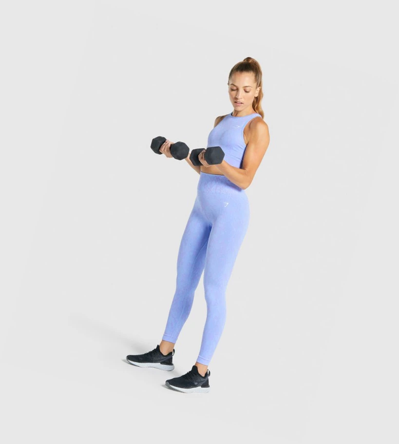 Sujetadores Deportivos Gymshark Adapt Animal Seamless Mujer Azules Claro | DUPQCOA-34