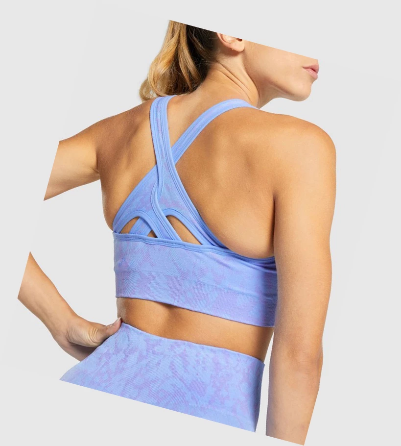 Sujetadores Deportivos Gymshark Adapt Animal Seamless Mujer Azules Claro | DUPQCOA-34