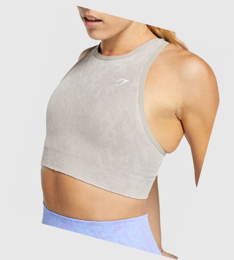 Sujetadores Deportivos Gymshark Adapt Animal Seamless Mujer Grises | TMAGKUL-34