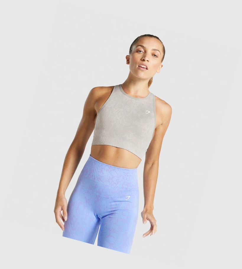 Sujetadores Deportivos Gymshark Adapt Animal Seamless Mujer Grises | TMAGKUL-34