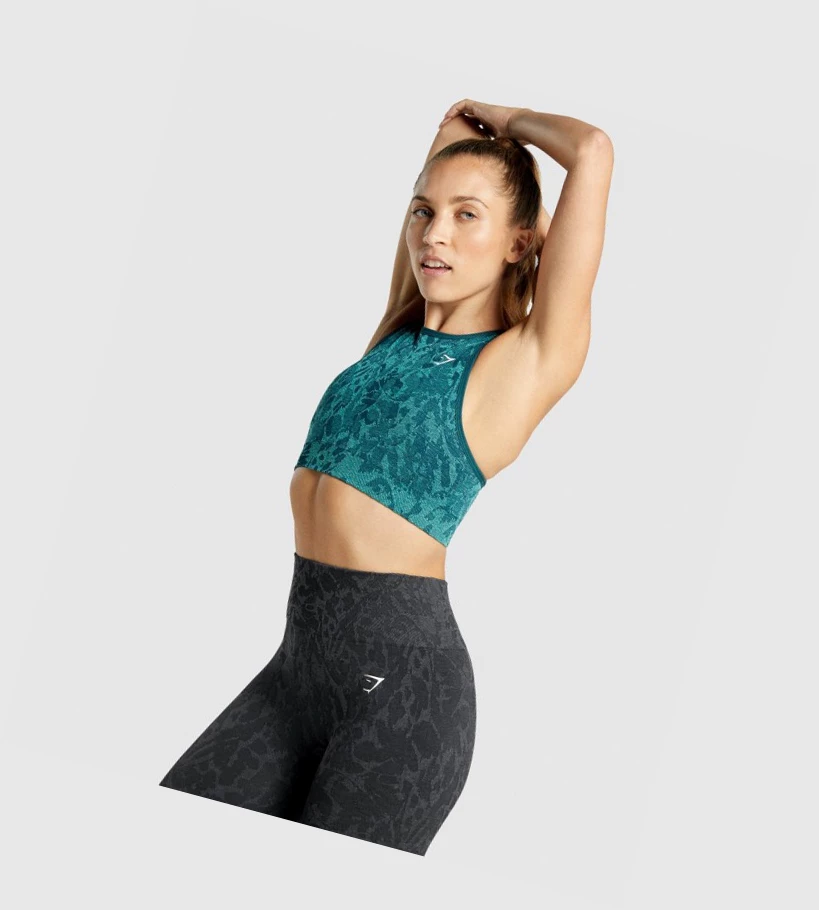 Sujetadores Deportivos Gymshark Adapt Animal Seamless Mujer Turquesa | VYLPSOQ-91